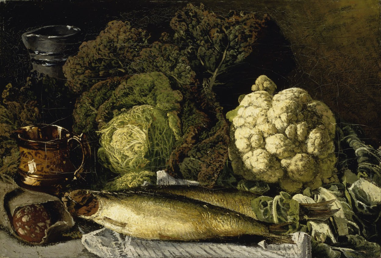 Натюрморт с овощами и рыбой. Фанни Чурберг. 1876
