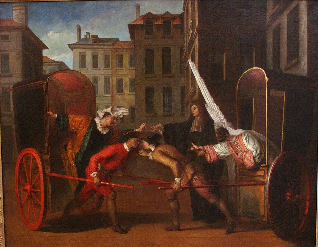 Клод Жилло. Сцена из спектакля «Две повозки». 1707